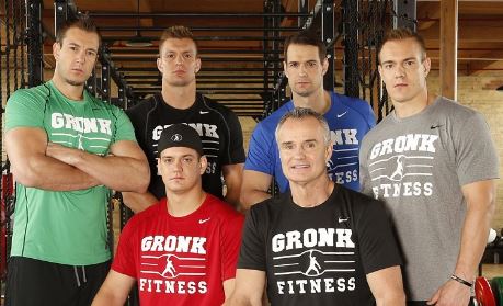 Gordie Gronkowski, Jr. with his brothers and father